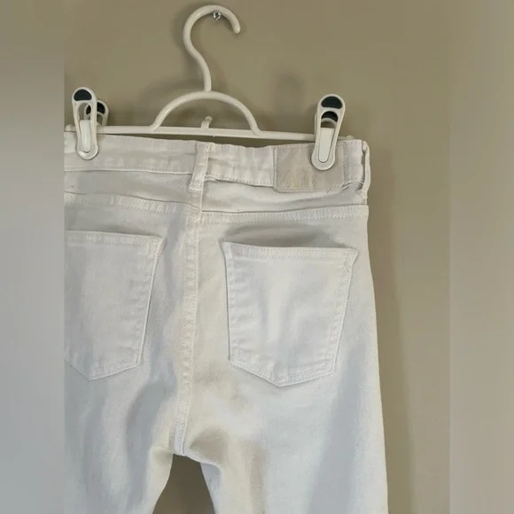 Zara Women's Straight Leg flared bell bottom White Jeans NWOT size 2 - Picture 5 of 6